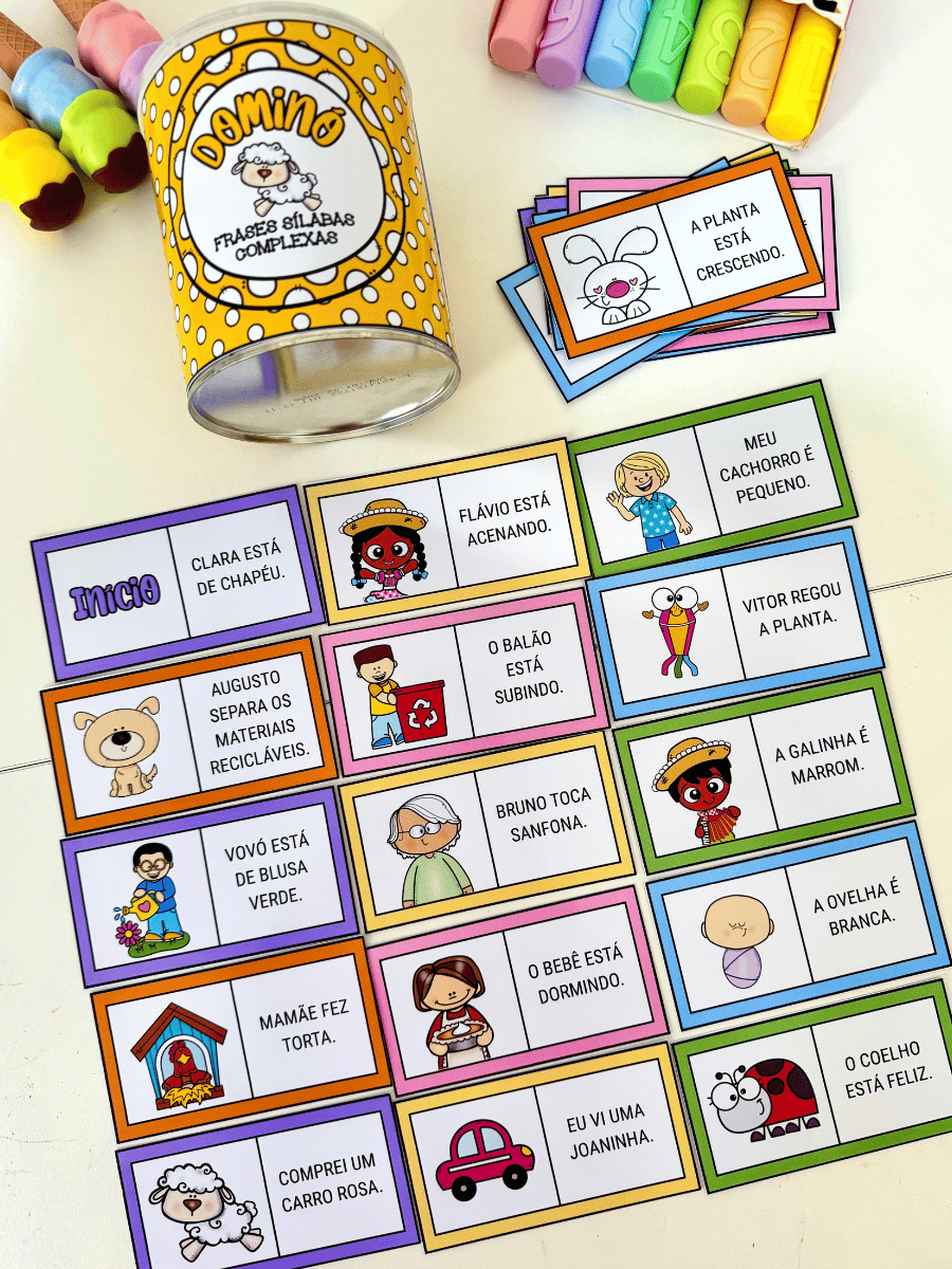 Dominó de Frases Sílabas Complexas - Imagem 4
